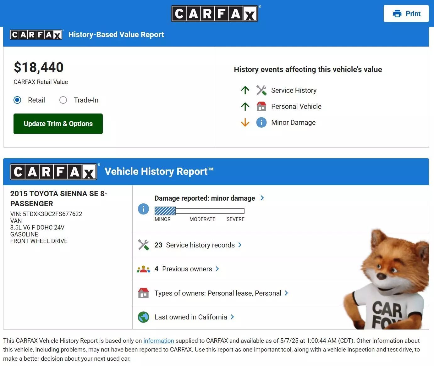 
								2015 TOYOTA SIENNA SE PREMIUM MINIVAN 4D full									